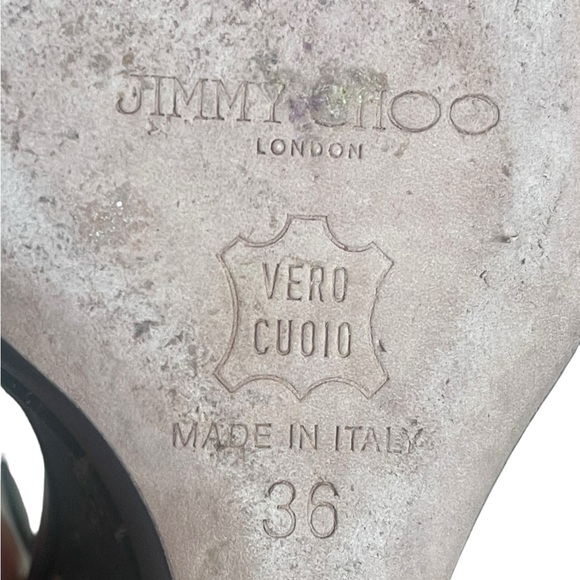 Jimmy Choo Strappy Wedge Heel Sandals in brown Leather size 36(6) - Picture 8 of 10